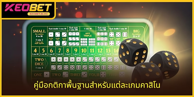 คำแนะนำกฎพื้นฐานสำหรับเกมคาสิโนแต่ละเกม